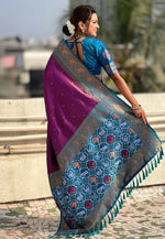 Load image into Gallery viewer, Purple Tissue Saree With Blouse