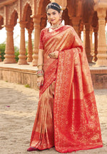 Load image into Gallery viewer, Red Banarasi Silk Saree
