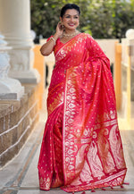 Load image into Gallery viewer, Red Banarasi Silk Saree