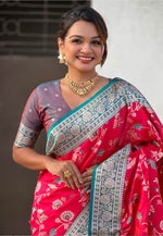 Load image into Gallery viewer, Red Banarasi Silk Saree