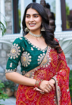 Load image into Gallery viewer, Red Banglori Silk Saree With Blouse