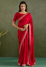 Load image into Gallery viewer, Red Chiffon Saree With Blouse