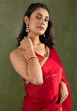 Load image into Gallery viewer, Red Chiffon Saree With Blouse