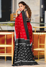 Load image into Gallery viewer, Red Cotton Saree With Blouse