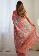 Load image into Gallery viewer, Red Georgette Light Weight Saree