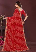 Load image into Gallery viewer, Red Georgette Saree With Blouse