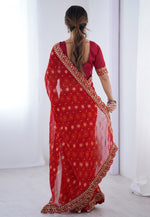 Load image into Gallery viewer, Red Georgette Saree With Blouse