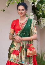 Load image into Gallery viewer, Red Jacquard Silk Circular Lehenga Choli