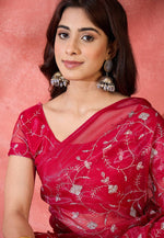 Load image into Gallery viewer, Red Net Saree With Blouse