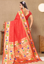 Load image into Gallery viewer, Red Silk Paithani Saree