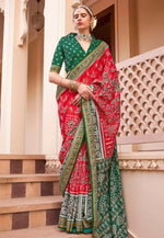 Load image into Gallery viewer, Red Silk Patola Saree