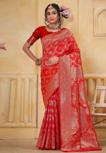 Load image into Gallery viewer, Red Silk Saree With Blouse