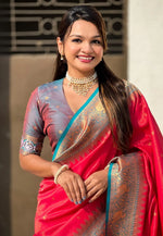 Load image into Gallery viewer, Red Tissue Paithani Saree