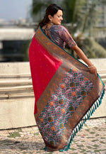Load image into Gallery viewer, Red Tissue Paithani Saree