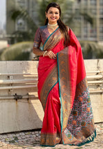 Load image into Gallery viewer, Red Tissue Paithani Saree
