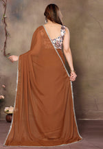 Load image into Gallery viewer, Rust Georgette Saree With Blouse