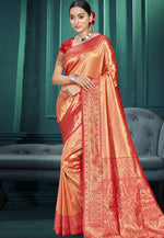 Load image into Gallery viewer, Rust Kanjivaram Silk Saree