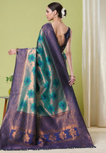 Load image into Gallery viewer, Sea Green Banarasi Silk Saree