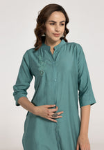 Load image into Gallery viewer, Sea Green Rayon Kurti