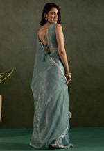 Load image into Gallery viewer, Sky Blue Chiffon Lehenga Saree
