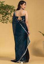 Load image into Gallery viewer, Teal Chiffon Lehenga Saree