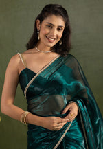 Load image into Gallery viewer, Teal Chiffon Saree With Blouse