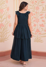 Load image into Gallery viewer, Teal Faux Georgette Gown