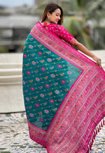 Load image into Gallery viewer, Teal Patola Silk Saree