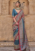 Load image into Gallery viewer, Teal Silk Saree With Blouse