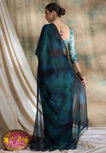 Load image into Gallery viewer, Teal Silk Saree With Blouse