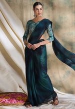 Load image into Gallery viewer, Teal Silk Saree With Blouse