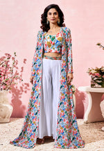 Load image into Gallery viewer, White Crepe Palazzo With Crop Top