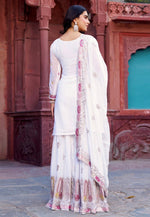 Load image into Gallery viewer, White Faux Georgette Readymade Gharara Suit
