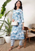 Load image into Gallery viewer, White Rayon Kurta Set With Pant