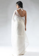 Load image into Gallery viewer, White Tissue Silk Saree With Blouse