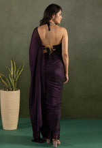 Load image into Gallery viewer, Wine Chiffon Lehenga Saree