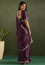 Load image into Gallery viewer, Wine Chiffon Lehenga Saree