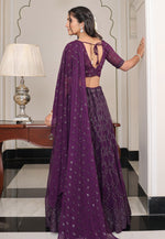 Load image into Gallery viewer, Wine Georgette Lehenga Choli