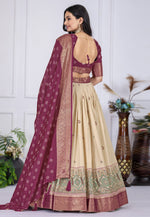 Load image into Gallery viewer, Wine Silk Circular Lehenga Choli