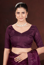 Load image into Gallery viewer, Wine Silk Saree With Blouse