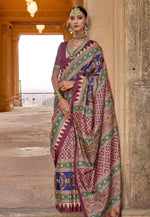 Load image into Gallery viewer, Wine Silk Saree With Blouse