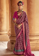 Load image into Gallery viewer, Wine Silk Saree With Blouse
