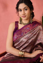 Load image into Gallery viewer, Wine Silk Saree With Blouse