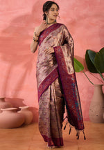 Load image into Gallery viewer, Wine Silk Saree With Blouse