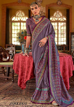 Load image into Gallery viewer, Wine Silk Saree With Blouse