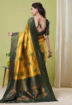 Load image into Gallery viewer, Yellow Banarasi Silk Saree With Blouse
