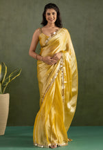Load image into Gallery viewer, Yellow Chiffon Lehenga Saree