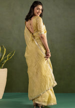 Load image into Gallery viewer, Yellow Chiffon Saree With Blouse