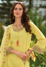 Load image into Gallery viewer, Yellow Cotton Readymade Pakistani Suit
