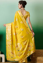 Load image into Gallery viewer, Yellow Cotton Saree With Blouse
